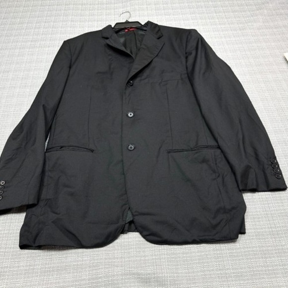 Isaia Aquaspider Blazer 48R Base‎ S Wool Black Sport Coat 3 Button Made in Italy